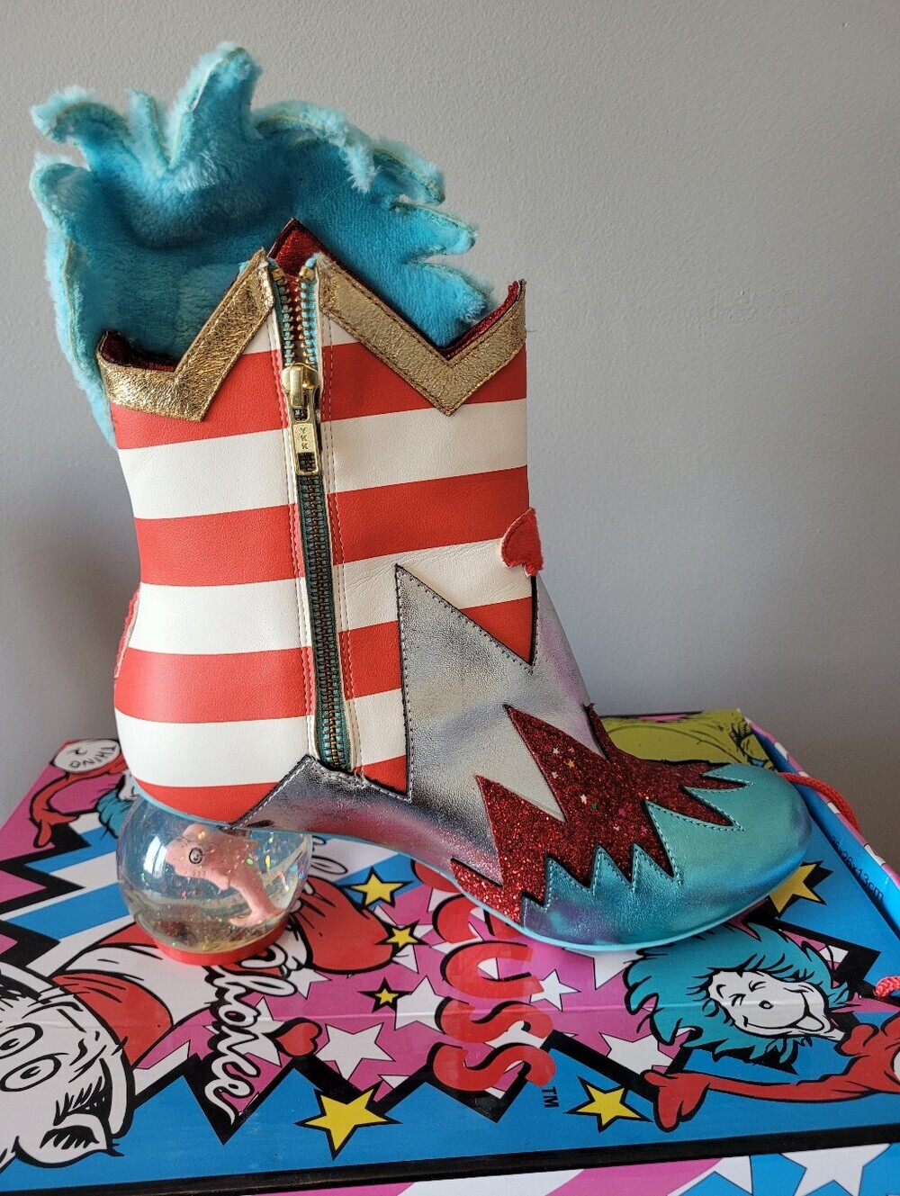 Irregular Choice x Dr. Seuss Up Up Up With A Fish Boots, Size 40 - Picture 6 of 16